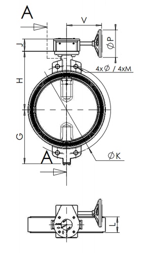 Размеры Tecofi VP 4408-08 Ду 500